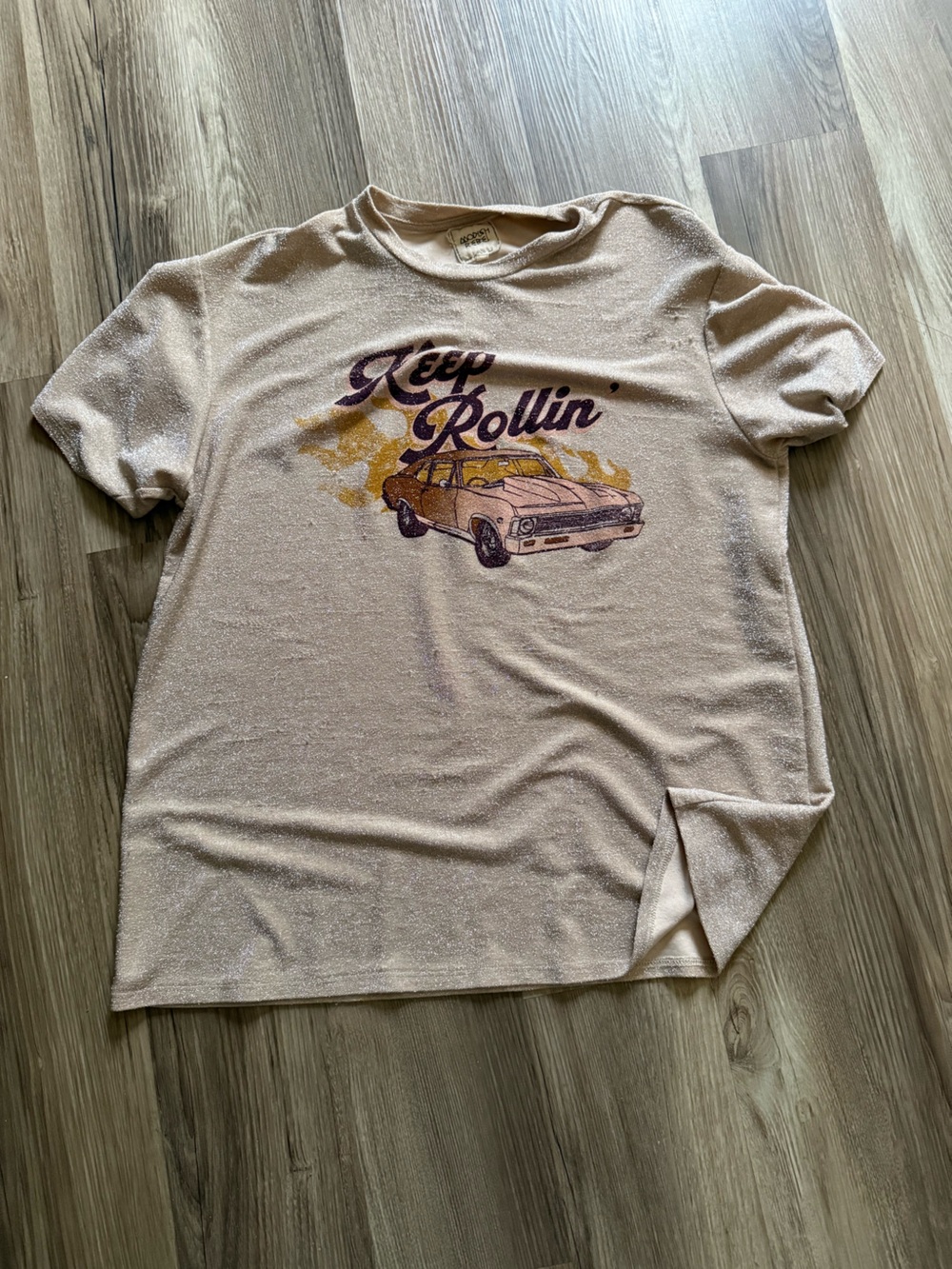 Modish rebel  Cream Knit Top with Subtle Shimmer